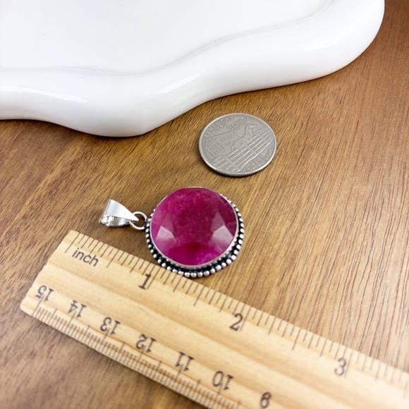 Ruby Pendant Jewelry Set Lot Southwest Boho Sterling Silver 925 Overlay New - Picture 6 of 8